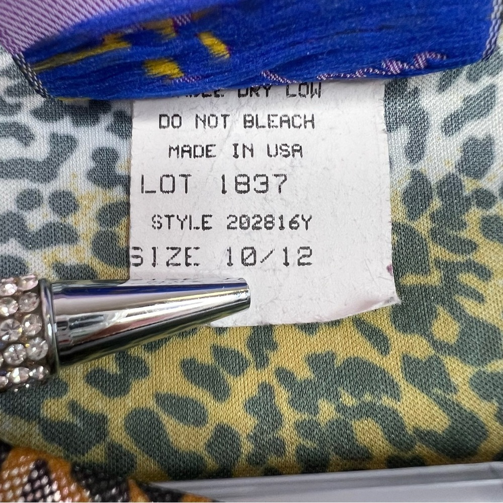 Pippin street shirt shiny long sleeve animal Metallic Leopard Print Blouse retro - Picture 7 of 8